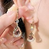 Teardrop Alloy Rhinestone Hoop Earrings FS-WG8F333-03-1