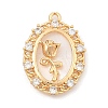 Brass Micro Pave Clear Cubic Zirconia Pendants KK-C080-05G-1