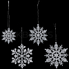 36Pcs Glitter Christmas Snowflake Plastic Hanging Ornaments HJEW-GF0001-64A-6