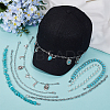 8Pcs 8 Styles Cowboy Theme Synthetic Turquoise & 304 Stainless Steel Baseball Cap Chain HJEW-SC0002-41-3