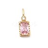 Brass with Cubic Zirconia Pendants KK-F916-10G-01-1