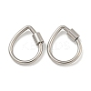 Non-Tarnish 304 Stainless Steel Screw Carabiner Lock Charms STAS-C092-01B-P-1
