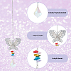 8Pcs 8 Styles Brass Hollow Heart/Owl/Angel/Butterfly Hanging Ornaments HJEW-AN0001-03-3
