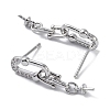 Brass with Cubic Zirconia Stud Earring Findings LS-KK-B087-07P-2