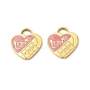 Valentine's Day 304 Stainless Steel Enamel Pendants STAS-B142-06G-1