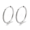 304 Stainless Steel Micro Pave Clear Cubic Zirconia Huggie Hoop Earrings EJEW-C096-01H-P-1