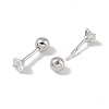 Anti-Tarnish Rhodium Plated 999 Fine Silver Cubic Zirconia Cartilage Earrings for Women LS-EJEW-S215-28P-2
