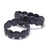 Synthetic Blue Goldstone Beads Stretch Bracelets BJEW-G617-04B-02-1