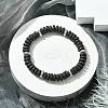 Dyed Natural Lava Rock Flat Round Beaded Stretch Bracelets for Women BJEW-JB09715-02-2