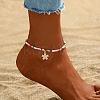 Bohemian Glass Seed Beads Anklets WG37F25-03-1
