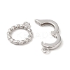 Rhodium Plated 925 Sterling Silver Fold Over Clasps X-STER-G038-06P-2