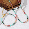 Natural Gemstone Beaded Bracelets & Necklaces Set for Women DW2258-3