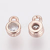 Brass Clear Cubic Zirconia Charms X-ZIRC-P068-01RG-2