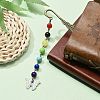 Butterfly Alloy Enamel Pendant Bookmark with Chakra Gemstone Bead AJEW-JK00253-4