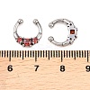 316 Stainless Steel Pave Red Cubic Zirconia Clip on Hoop Nose Rings AJEW-C044-14AS-5