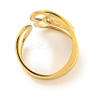 Ion Plating(IP) Hollow Heart 304 Stainless Steel Open Cuff Finger Rings for Women RJEW-P114-08G-3