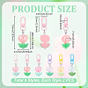 12Pcs 6 Colors Resin Tulip Pendant Decorations HJEW-UN0001-26-3