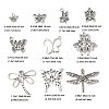 50Pcs 10 Styles Tibetan Style Pendants TIBEP-FP0001-15-5
