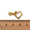 Heart Brass Micro Pave Clear Cubic Zirconia Fold Over Clasps KK-Z121-23G-3