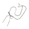Bowknot 304 Stainless Steel Snake Chain Pendant Necklaces for Women NJEW-G151-01P-2