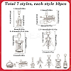 70Pcs 7 Styles Tibetan Style Alloy Pendants FIND-SC0009-70-2