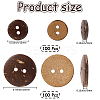 200Pcs 2 Styles Natrual Coconut Buttons BUTT-GF0003-99-2