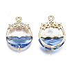 Faceted Transparent Glass Pendants X-GLAA-T020-18A-2