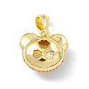 Brass Micro Pave Cubic Zirconia Pendants KK-P224-09G-01-2