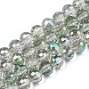 Electroplate Transparent Glass Beads Strands EGLA-N002-15-B01-1