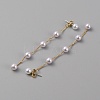 Plastic Pearl Beaded Dangle Stud Earrings EJEW-WH0009-10G-1
