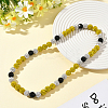 1Pc Polymer Clay Rhinestone Round Beaded Stretch Necklaces NJEW-SP0001-14L-5