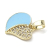 Brass Micro Pave Cubic Zirconia Enamel Pendants KK-L248-20G-2