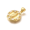 Religion Themed Rack Plating Brass Micro Pave Cubic Zirconia Pendants KK-L226-007G-22-2