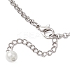 Round Glass Beaded Bib 304 Stainless Steel Rolo Chain Necklaces NJEW-JN05359-03-5