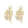 Brass Micro Pave Cubic Zirconia Pendants KK-T071-125G-1