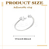 1Pc Letter Brass Rhinestone Open Cuff Rings for Women AJEW-LP0004-47U-S-2