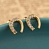 304 Stainless Steel Clear Cubic Zirconia Stud Earrings STAS-E502-02G-02-1