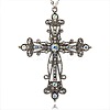 Tibetan Style Alloy Rhinestone Gothic Cross Big Pendants RB-J144-28AS-1