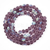 Imitate Austrian Crystal Bicone Frosted Glass Beads Strands EGLA-A039-T2mm-MB04-2