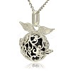 Silver Color Plated Brass Hollow Round Cage Pendants LS-KK-J230-01S-2