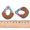 Transparent Resin and Walnut Wood Pendants RESI-T057-07K-4