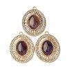 Natural Amethyst Oval Pendants STAS-L080-010G-03-1