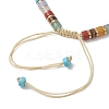 Natural & Synthetic Mixed Gemstone Disc Beads Braided Bead Bracelets for Women Men BJEW-JB13333-4