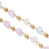 Handmade 304 Stainless Steel and Faceted Rondelle Glass Beaded Chain Bracelet Making AJEW-JB01476-02-3