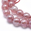 Electroplated Cherry Quartz Glass Beads Strands G-O164-04-10mm-3