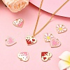 8Pcs 4 Colors Alloy Enamel Pendants ENAM-YW0004-31-5