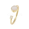 Brass Micro Pave Cubic Zirconia Open Cuff Rings for Women RJEW-K308-02A-G-2