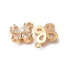 Brass Pave Clear Cubic Zirconia Charms KK-Z112-37G-2