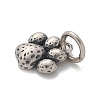 925 Fine Silver Paw Print Charms with Jump Rings and 925 Stamp STER-D300-12AS-2