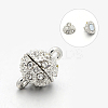 Alloy Rhinestone Magnetic Clasps with Loops RB-H116-3-N-1